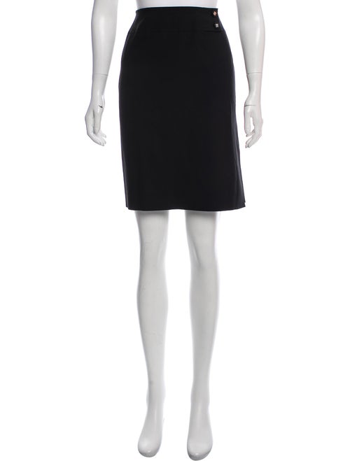 Celine Wool Pencil Skirt Black