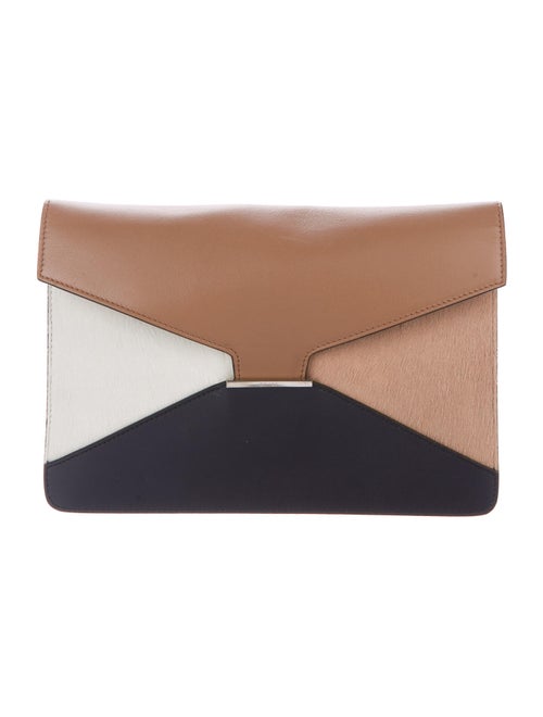 Celine Celine Ponyhair Diamond Clutch Brown
