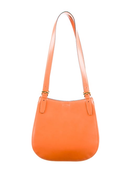 Celine Vintage Leather Shoulder Bag Orange