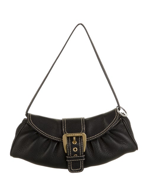 Celine Leather Shoulder Bag Black