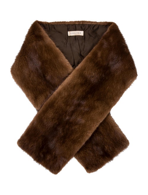 Celine Mink Fur Stole Brown