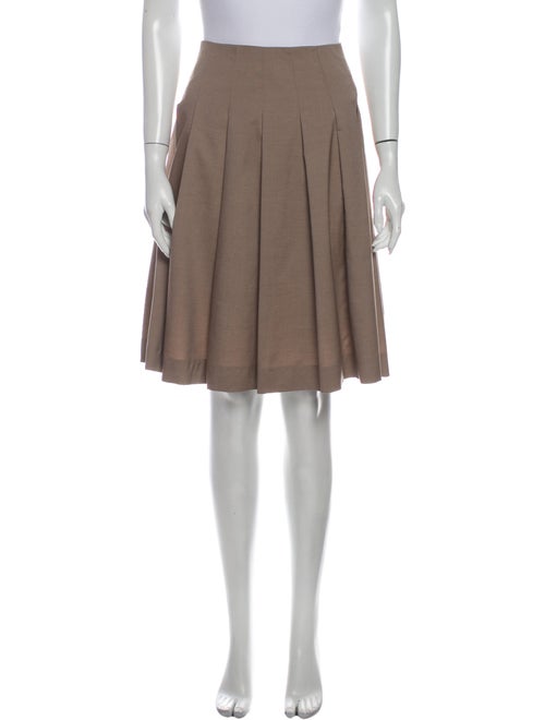 Celine Pleated Accents Knee-Length Skirt