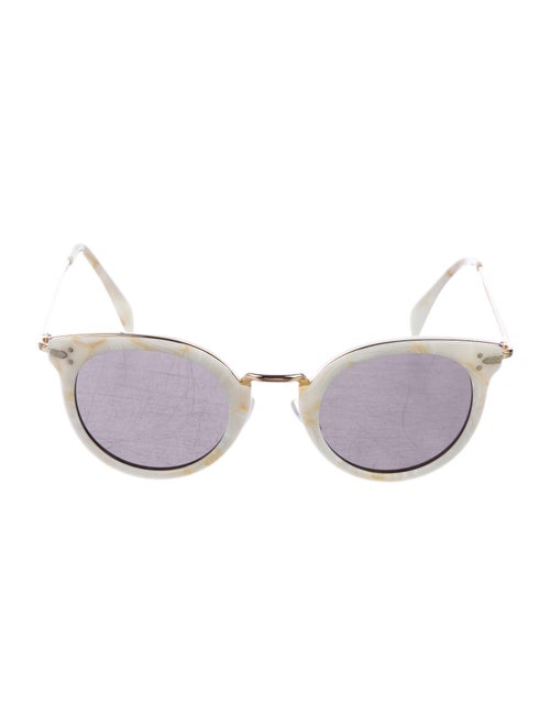 Celine Tinted Round Sunglasses White