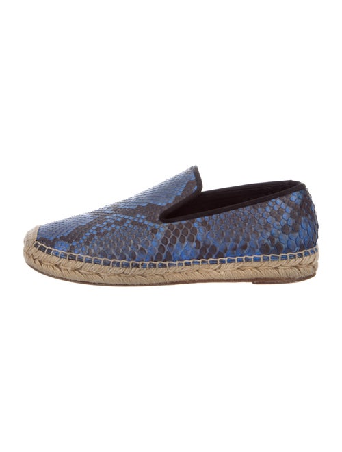Celine Snakeskin Animal Print Espadrilles Black