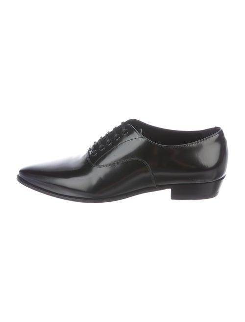 Celine Leather Oxfords Black
