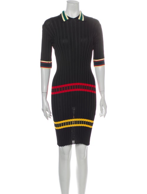 Celine Striped Mini Dress Black