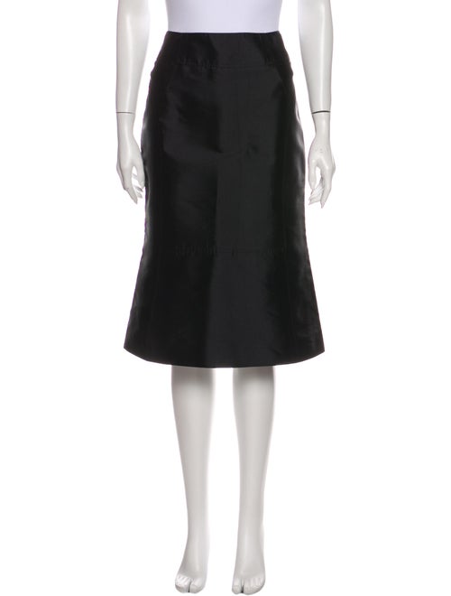 Celine Silk Midi Length Skirt Blue