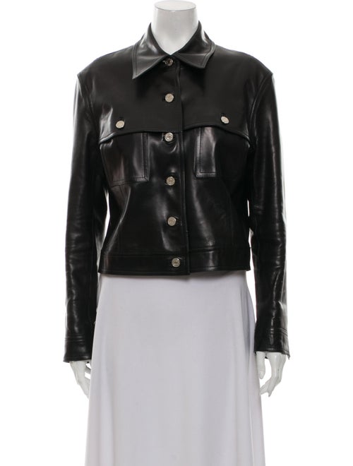 Celine Leather Utility Jacket Black