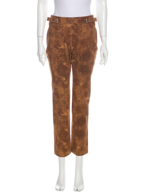 Celine Printed Straight Leg Pants Brown