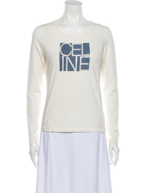 Celine Graphic Print Scoop Neck T-Shirt