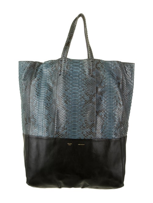 Celine Python Vertical Cabas Tote Turquoise