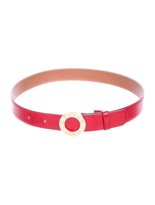 Celine Vintage Leather Belt Red