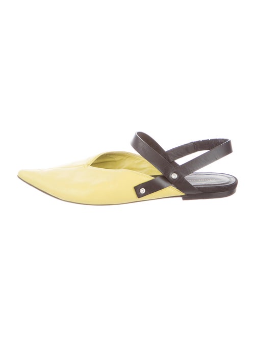 Celine Leather Slingback Flats Yellow