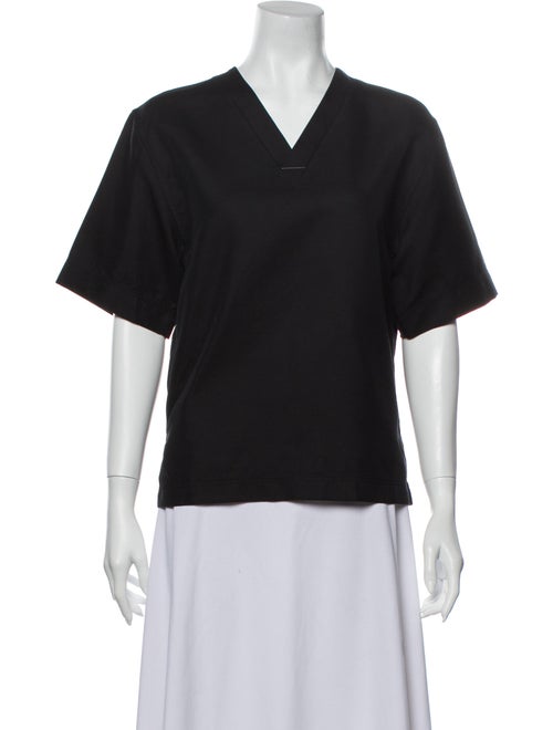 Celine V-Neck Short Sleeve T-Shirt Black
