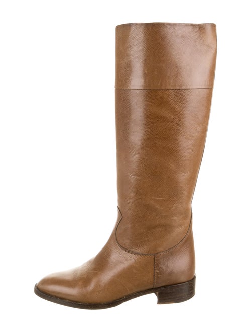 Celine Leather Riding Boots Brown