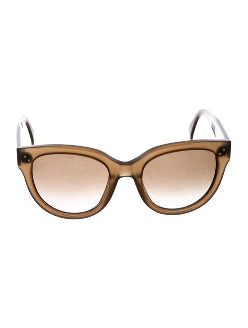 Celine Round Tainted Sunglasses Olive