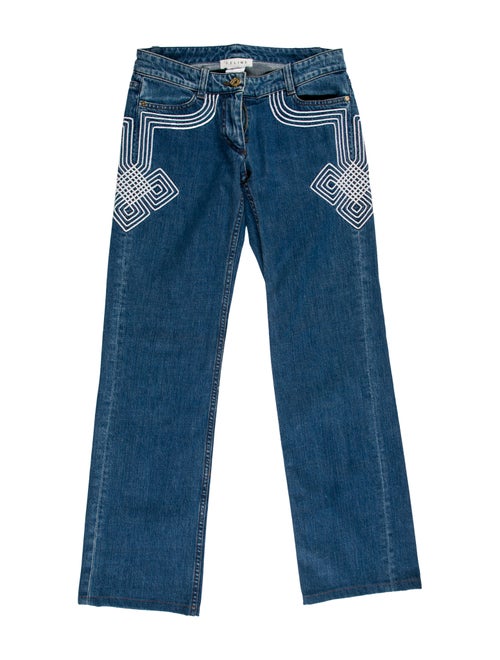 Celine Low-Rise Straight Leg Jeans Blue