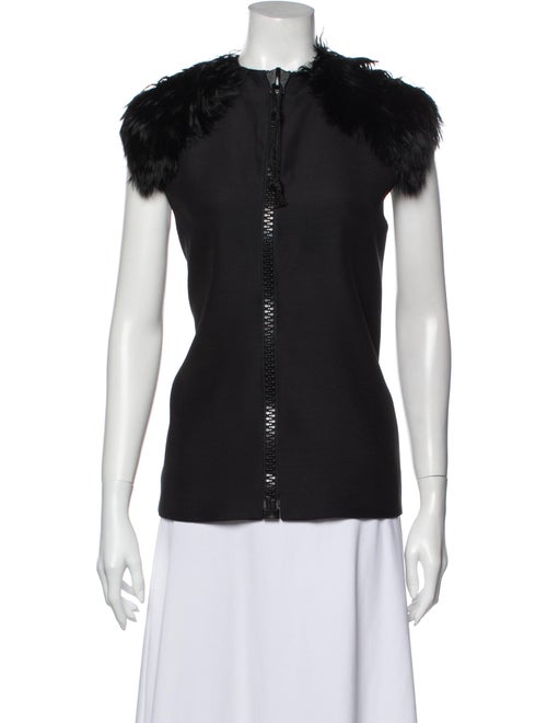 Celine Silk Mock Neck Blouse Black