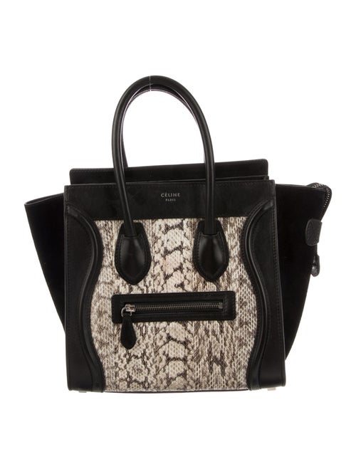 Celine Python Micro Luggage Tote Black