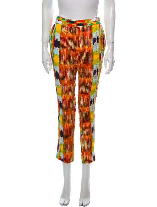 Celine Printed Straight Leg Pants Orange