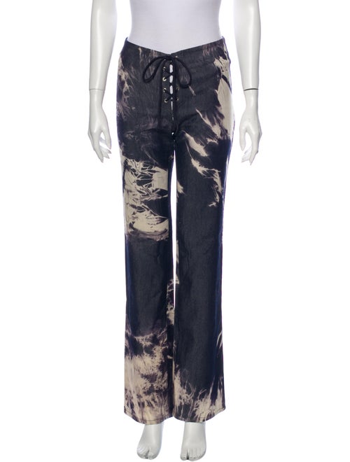 Celine Tie-Dye Print Wide Leg Pants Blue