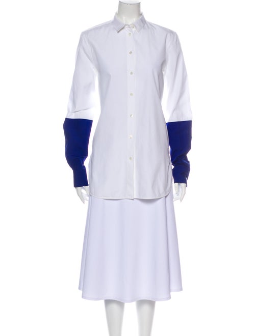 Celine Colorblock Pattern Long Sleeve Tunic White