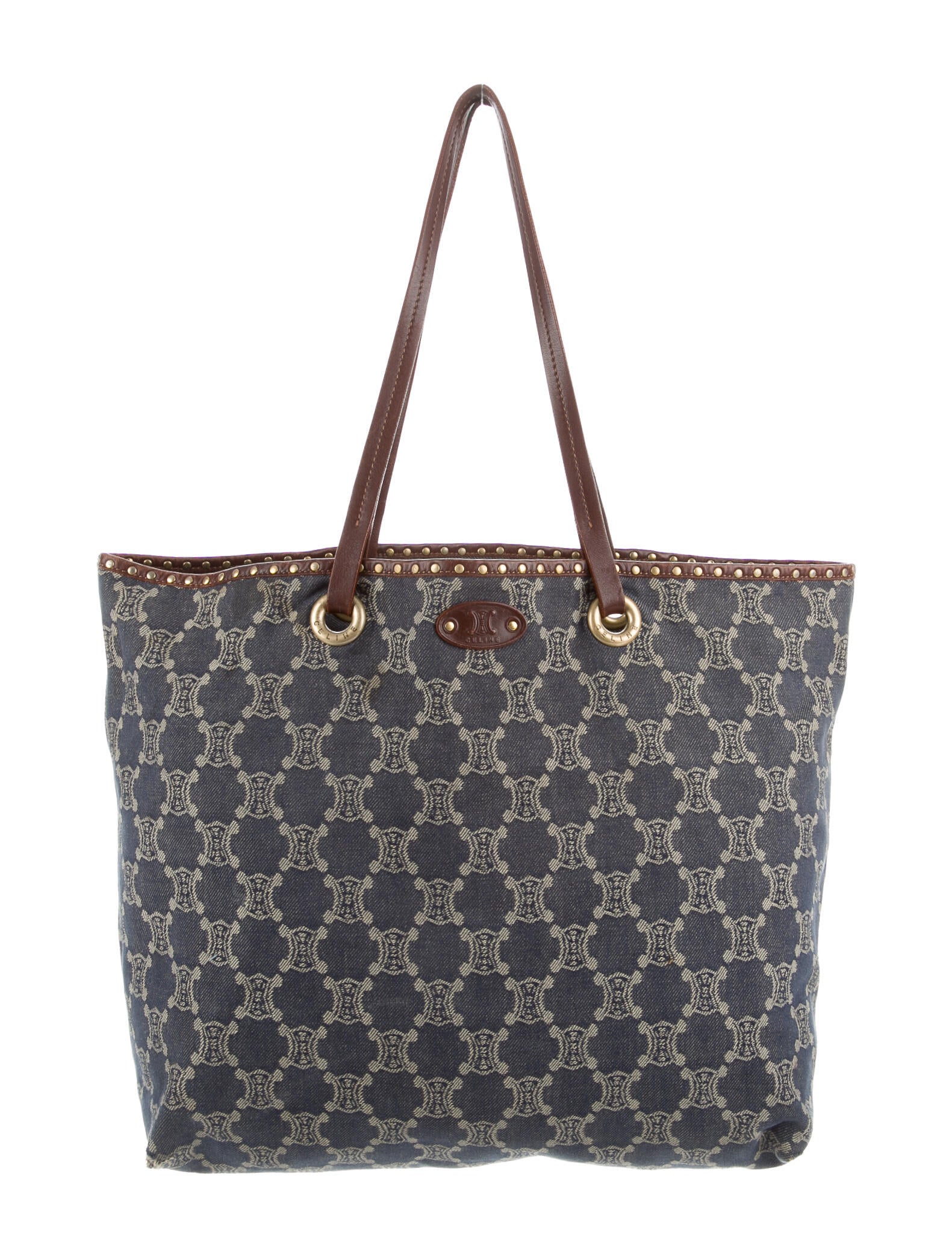 【売れ筋】 Celine Vintage Triomphe Denim Tote - Blue Totes, Handbags バッグ