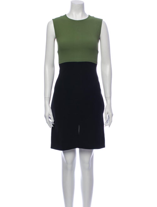 Celine Colorblock Pattern Mini Dress Green