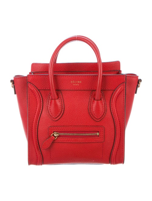 Celine Nano Luggage Tote Red