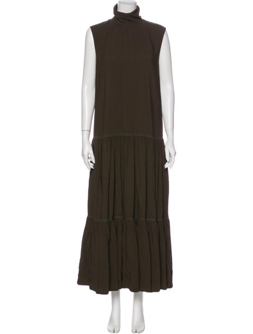 Celine Turtleneck Long Dress Green