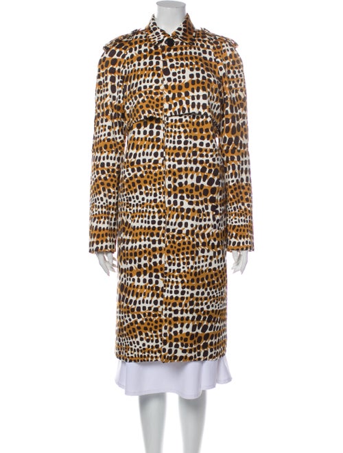 Celine Printed Trench Coat Brown