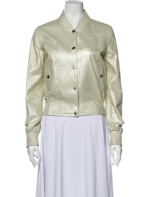 Celine Lamb Leather Evening Jacket Green