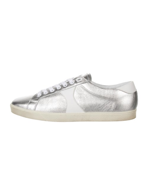Celine Leather Sneakers Silver