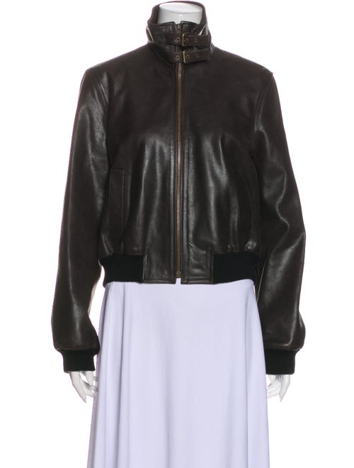 Celine Goat Leather Bomber Jacket Brown