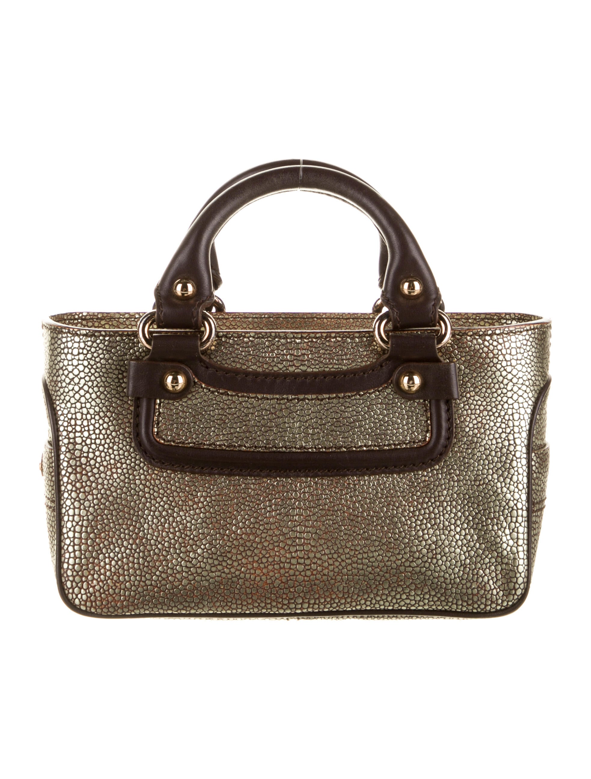 ☆ CELINE ☆ Vintage ☆ mini broach Celine Vintage Mini Boogie Bag - Gold Mini Bags, Handbags