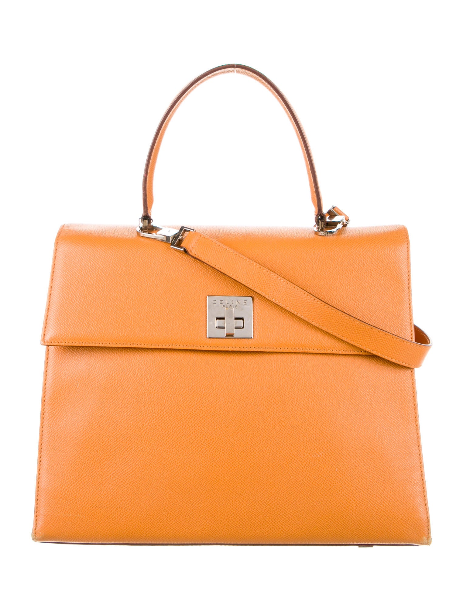 【関税・送料込み】CELINE TOP HANDLE BAGS Celine Leather Top Handle Bag - Orange Handle Bags, Handbags