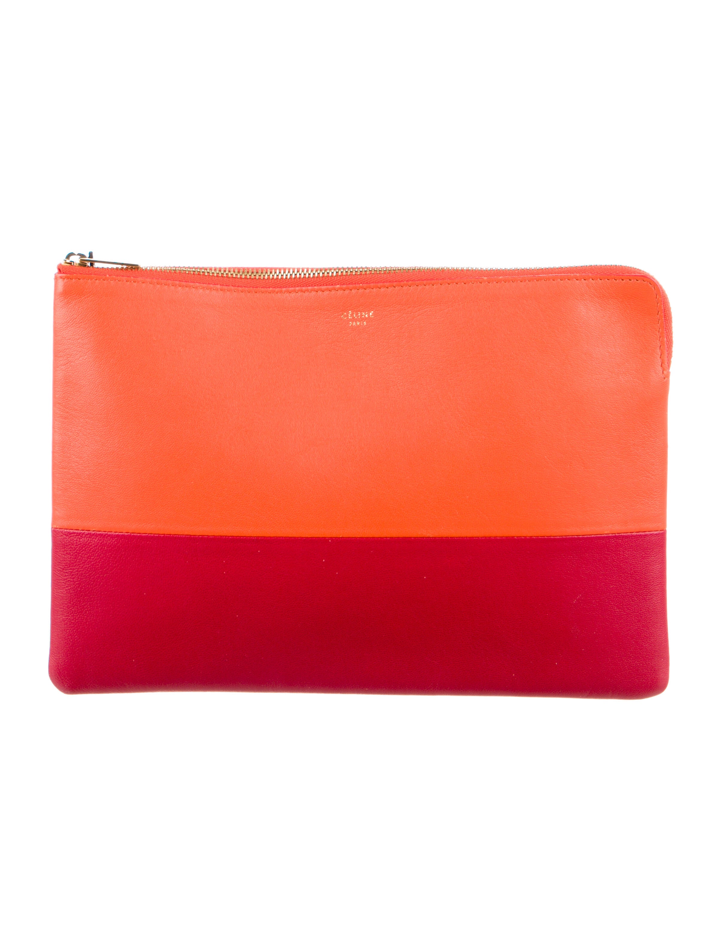 Christian Dior Solid Leather Cosmetic Bag Red Cosmetic Bags