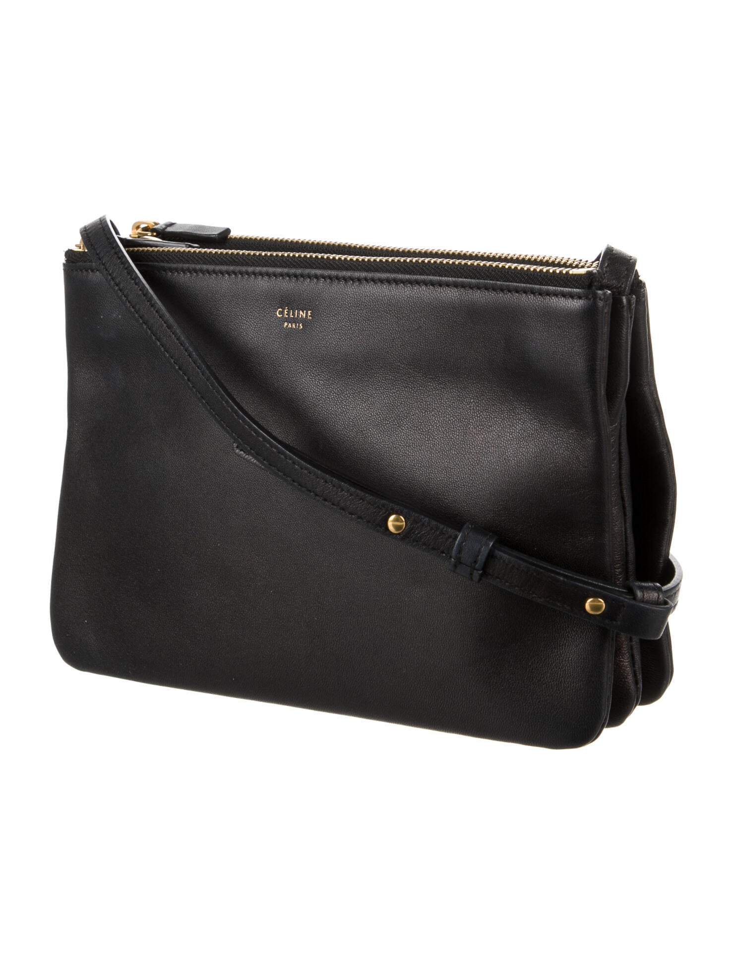 Celine Small Trio Crossbody Bag Black Crossbody Bags, Handbags