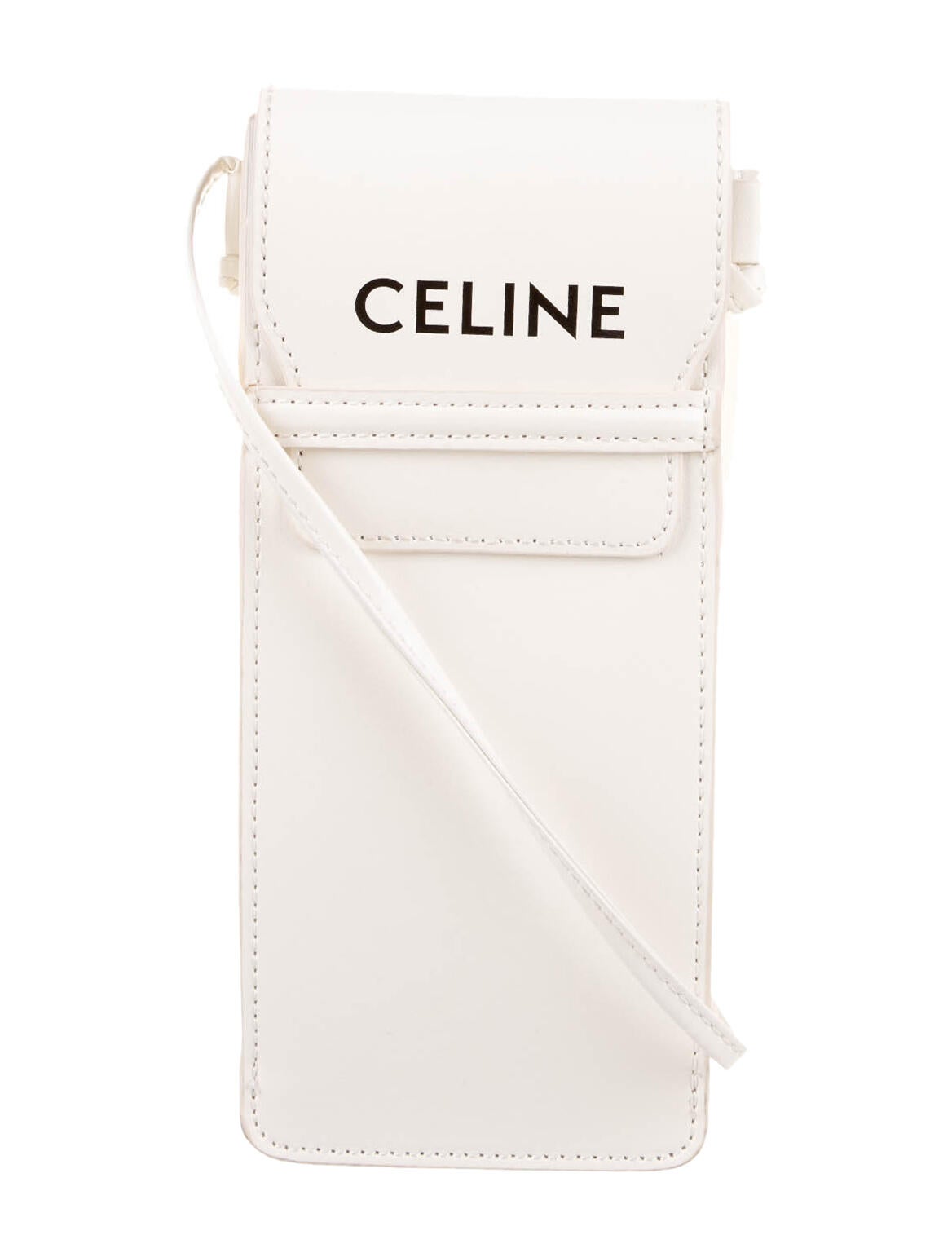 Celine 2021 Logo Triangle Crossbody Bag White Crossbody Bags