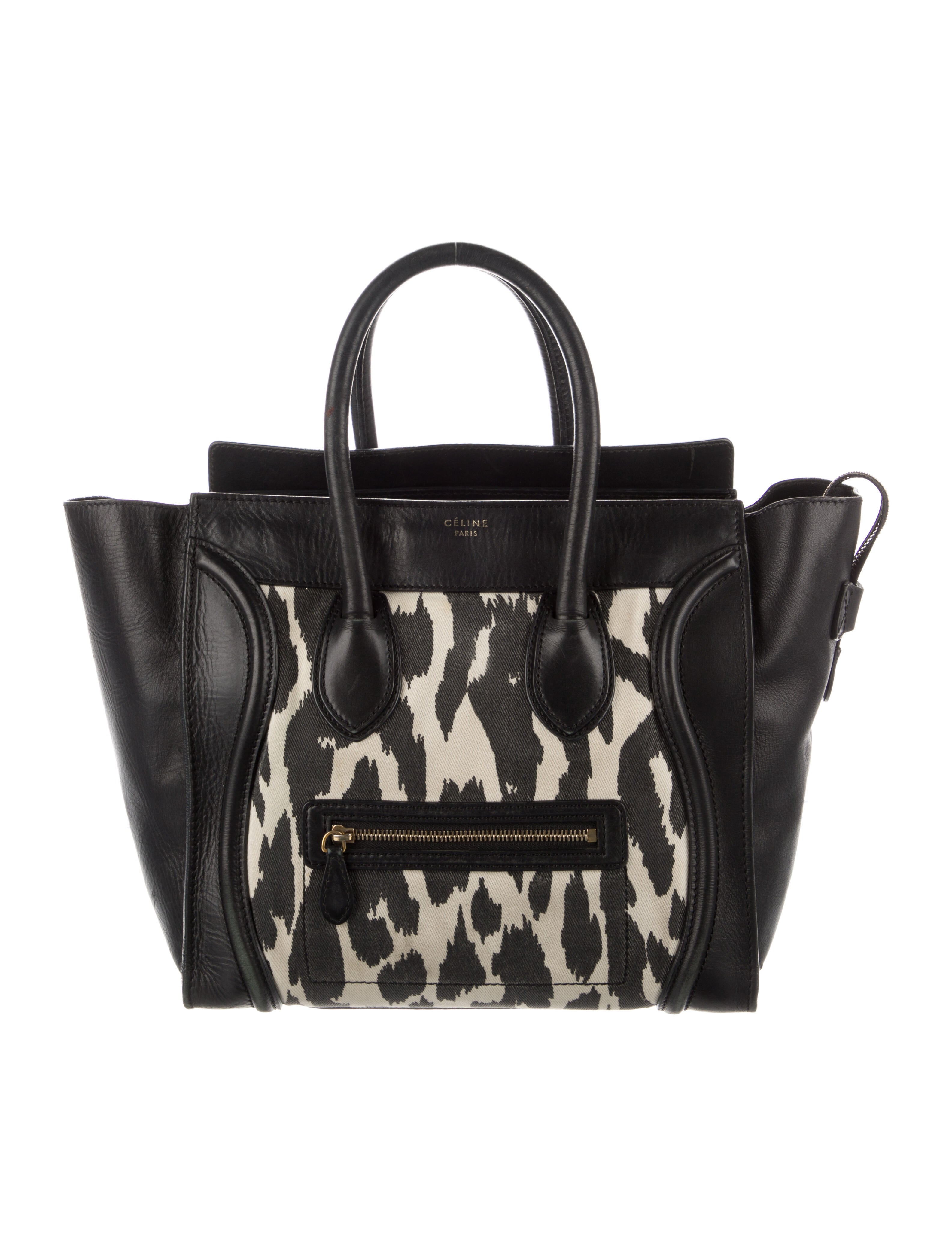 Celine Céline Pony Hair Mini Luggage Tote Black Totes, Handbags