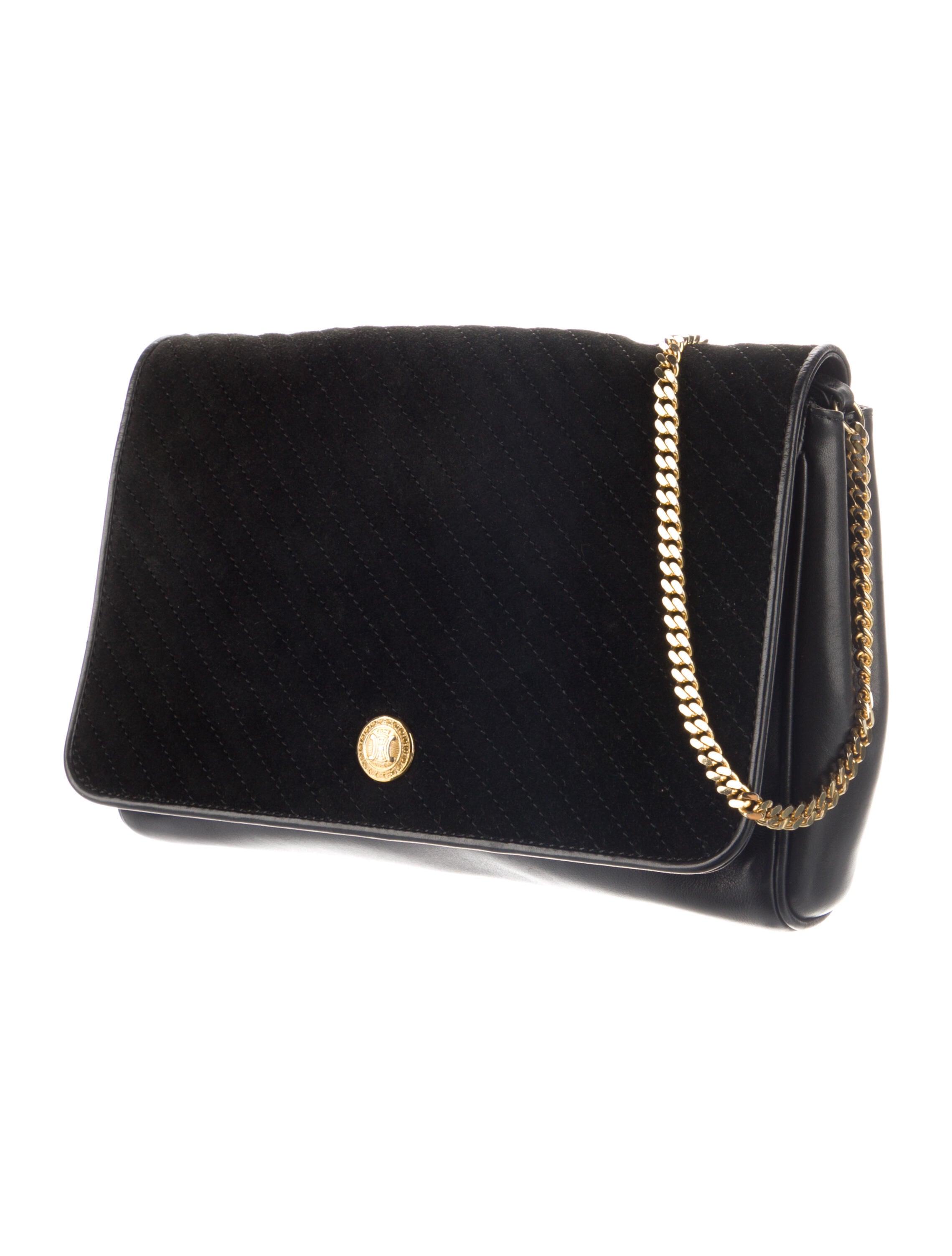 Celine Vintage Leather Crossbody Bag Black Crossbody Bags, Handbags