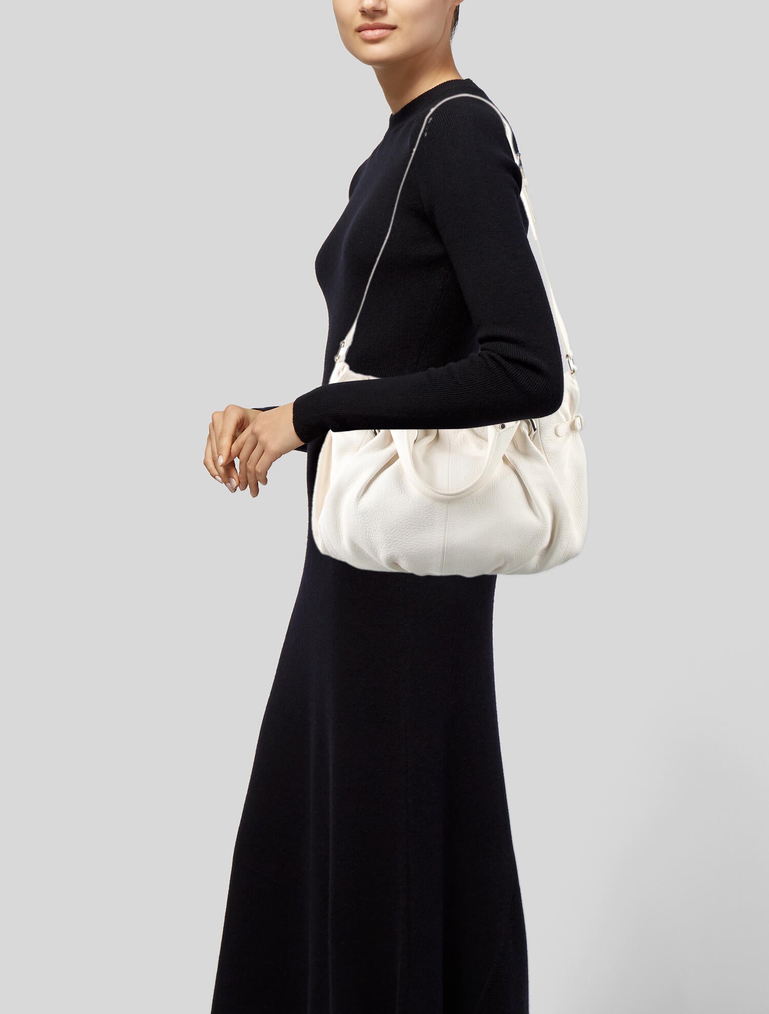 Celine Leather Shoulder Bag White Shoulder Bags, Handbags CEL220200