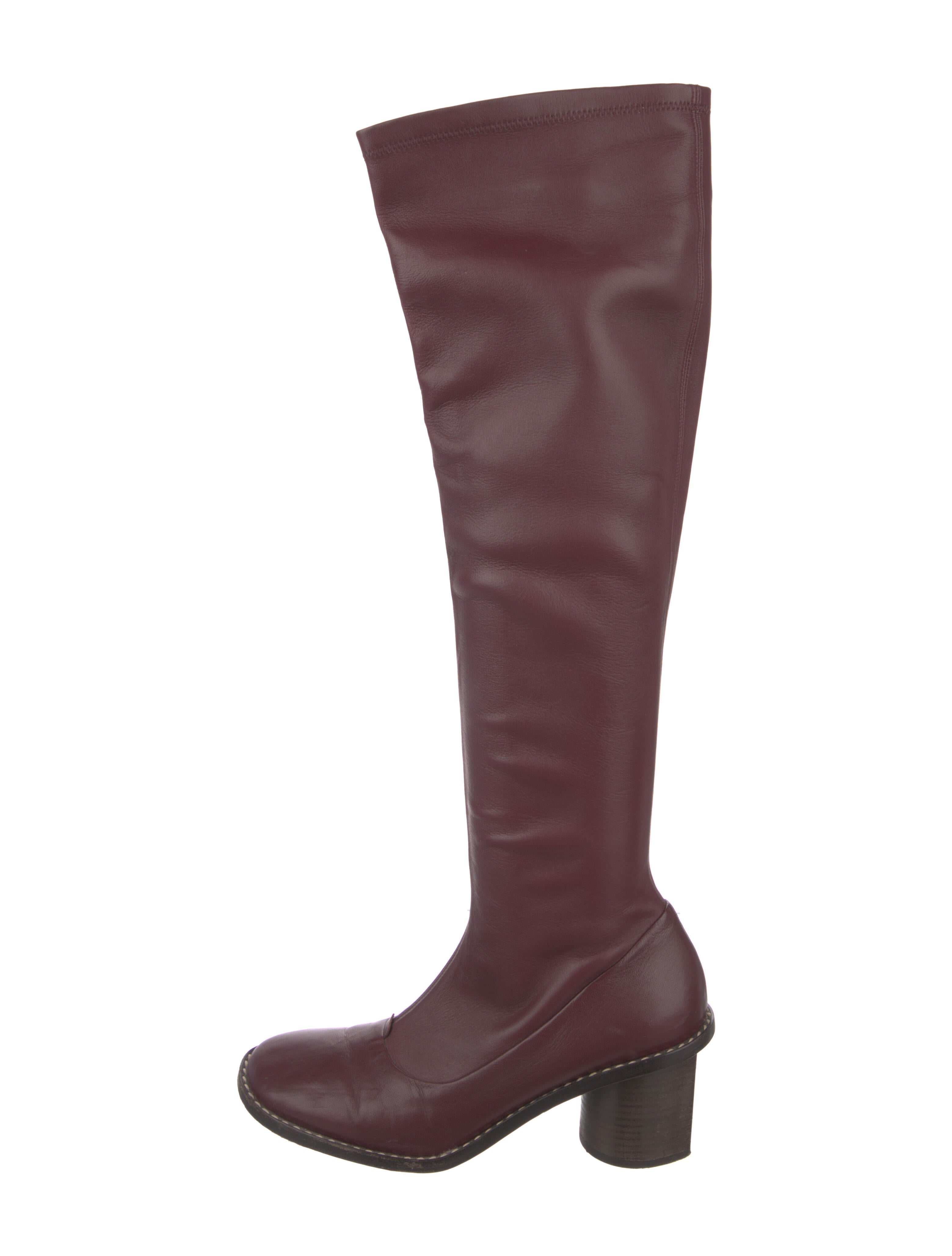 Celine Leather Riding Boots Red Boots, Shoes CEL222459 The RealReal