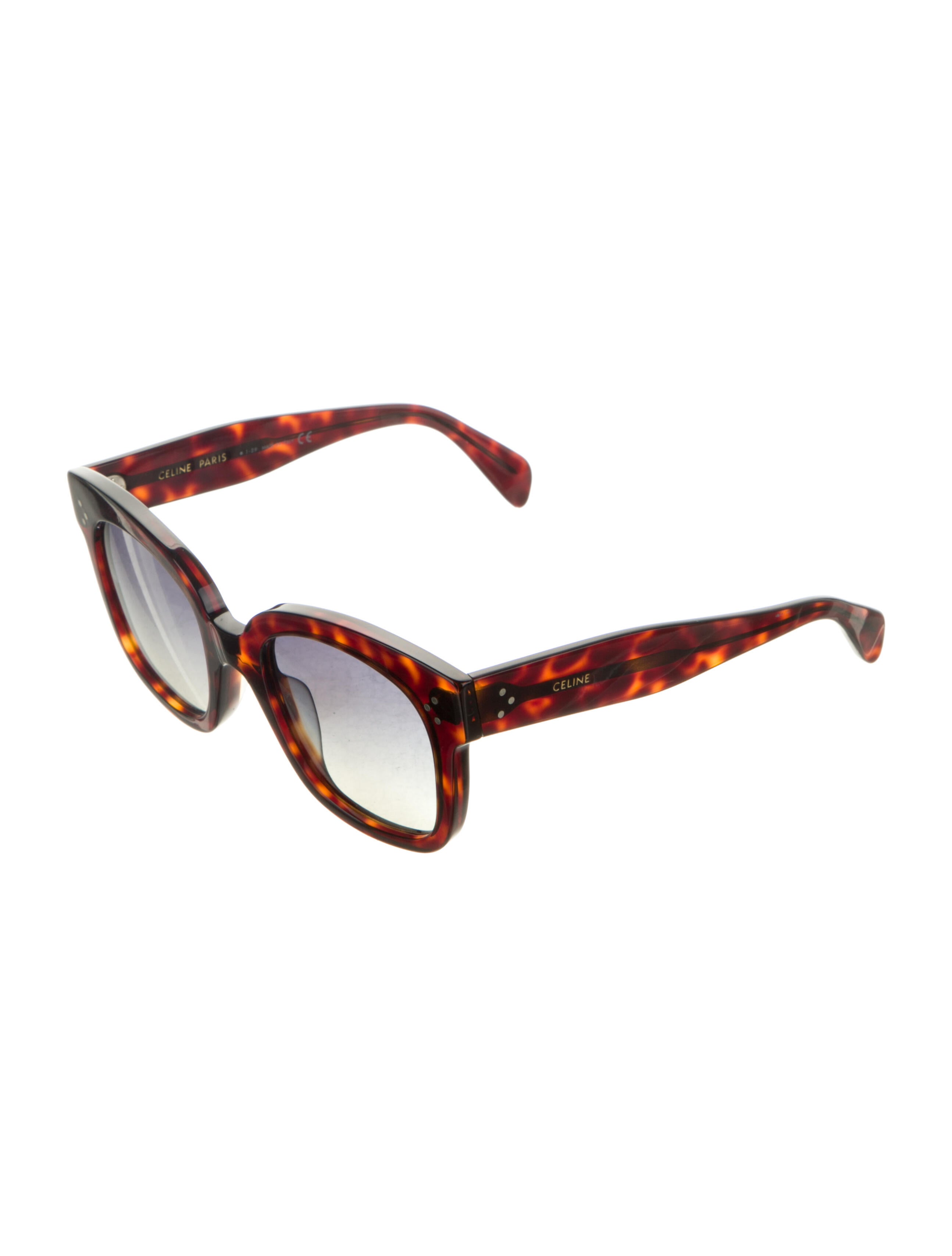 Celine Céline LogoEmbellished Oversize Sunglasses Brown Sunglasses