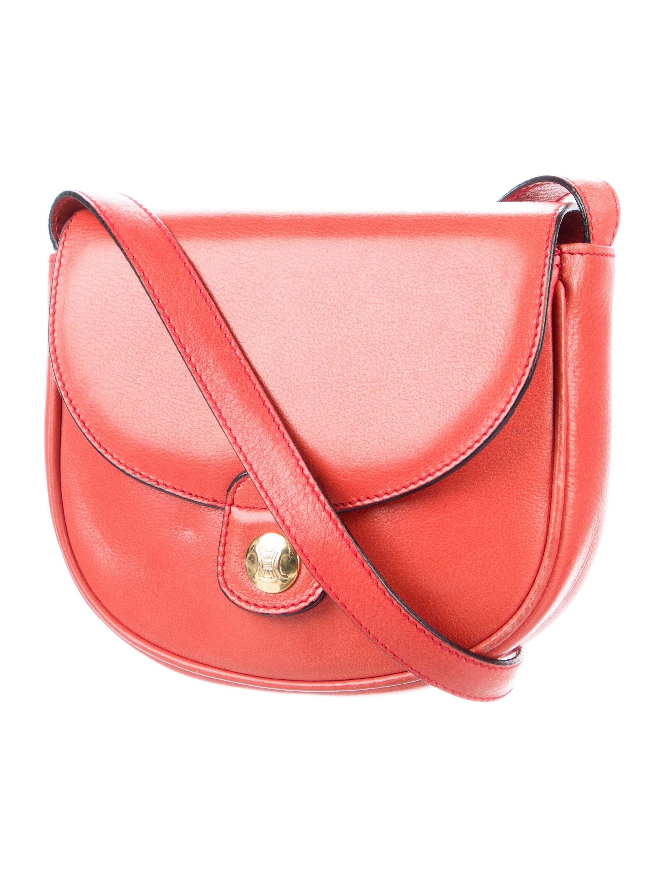 Celine Leather Crossbody Bag Red Crossbody Bags, Handbags CEL226427