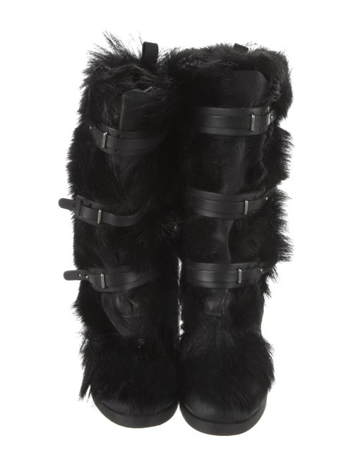 Celine Fur Trim Lace-Up Boots