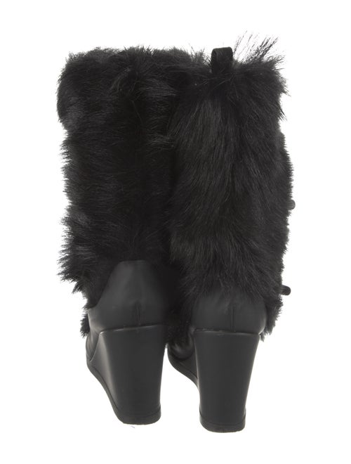 Celine Fur Trim Lace-Up Boots