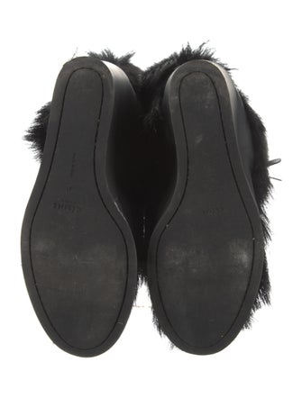 Celine Fur Trim Lace-Up Boots