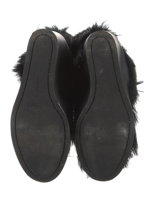 Celine Fur Trim Lace-Up Boots