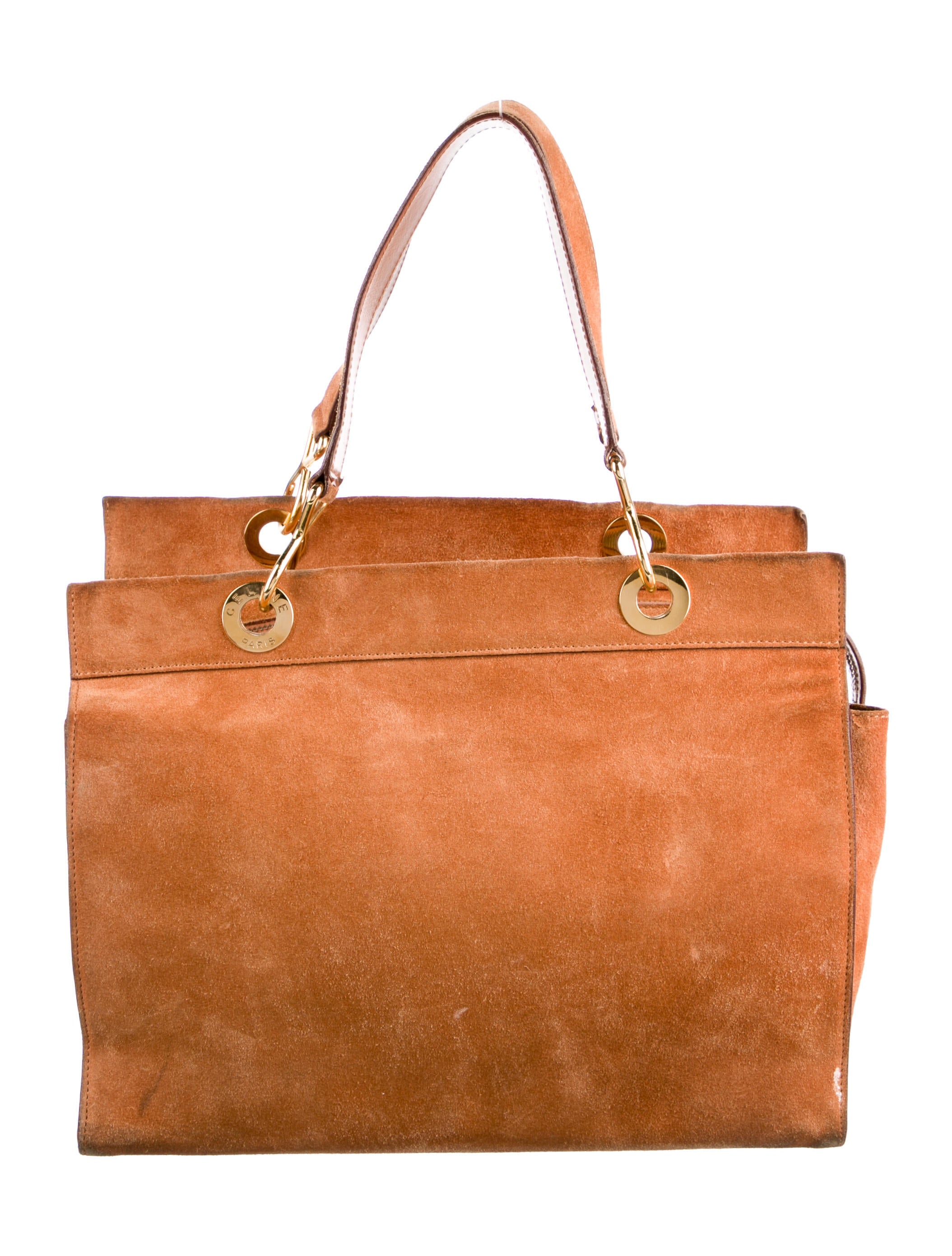 Celine Céline LeatherTrimmed Suede Bag Brown Shoulder Bags, Handbags